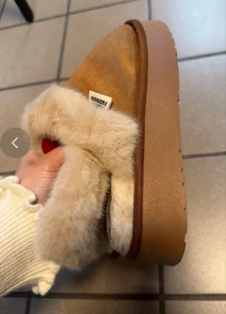 Ciabatte pantofole donna pelo marrone beige