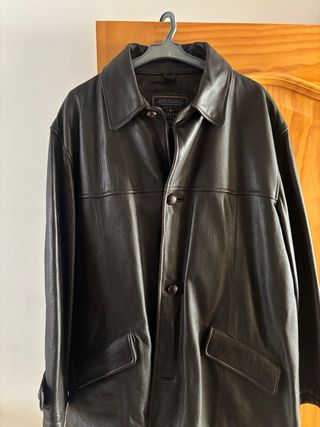 Chaquetón Piel Cortefiel Marrón Oscuro