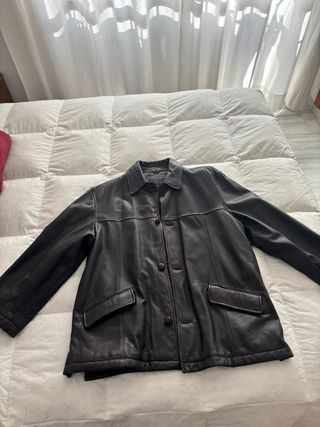 Chaquetón Piel Cortefiel Marrón Oscuro