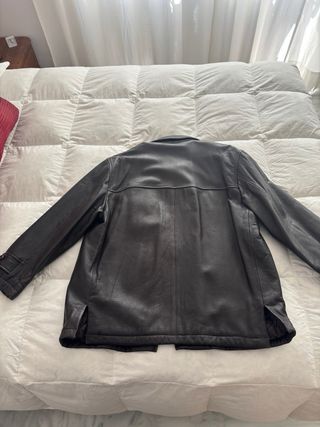 Chaquetón Piel Cortefiel Marrón Oscuro