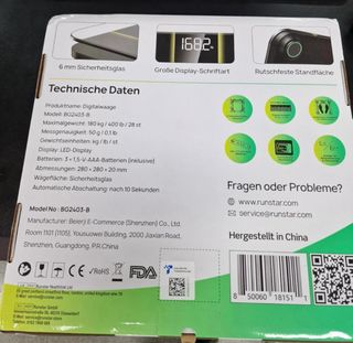 Báscula de baño digital RunStar