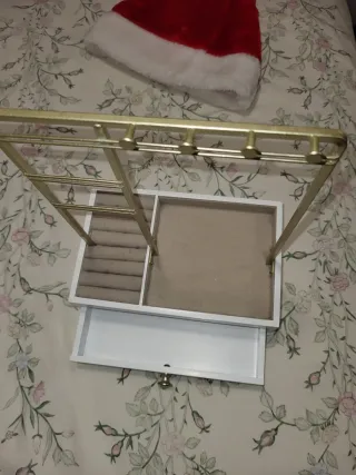 Organizador de Joyas Dorado y Blanco