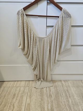 Blusa Mango Beige Talla Única