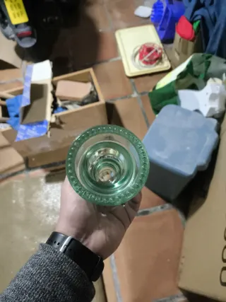 Portacandele in vetro verde