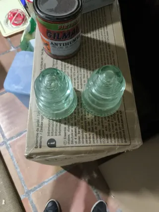 Portacandele in vetro verde