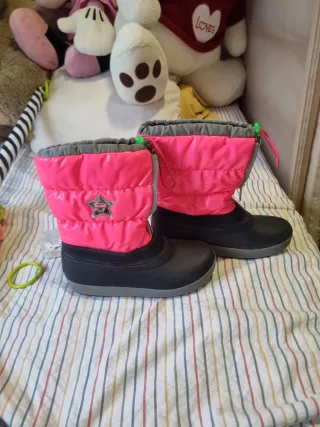 Botas de nieve para niñas rosa y negro