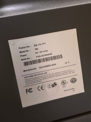 Monitor 15 Plata y Negro vga