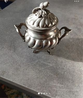 Zuccheriera vintage peltro