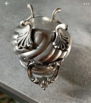 Zuccheriera vintage peltro