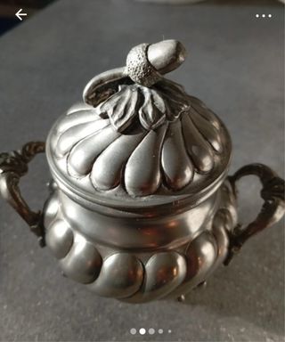 Zuccheriera vintage peltro