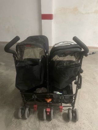 Carro gemelar Maclaren negro