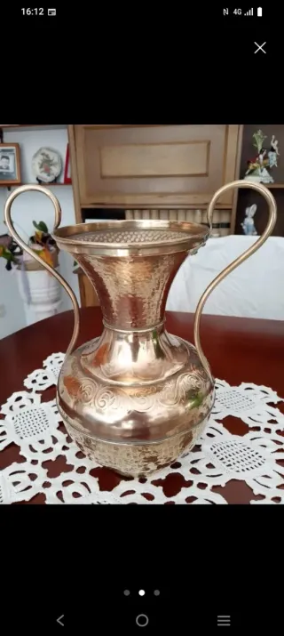 Set di 2 vasi in bronzo/ottone