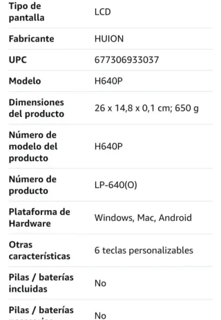 Tableta Gráfica Huion Inspiroy H60P