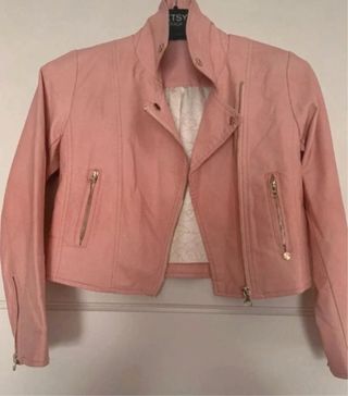 Giacca chiodo rosa Sarabanda 7A