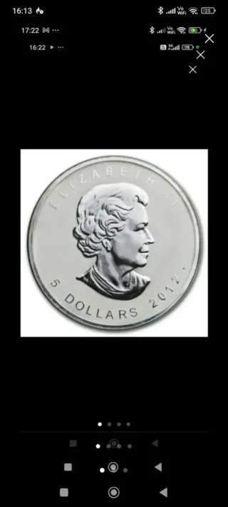 1 Onza Plata Maple Leaf 2012