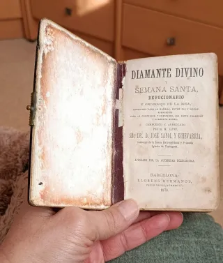 Misal antiguo tapas baquelita y nácar