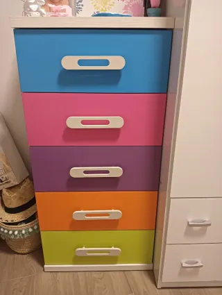 Cómoda de cajones de colores 40x105cm