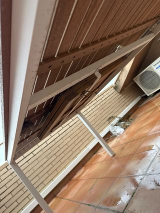 Mesa extensible madera y aluminio exterior