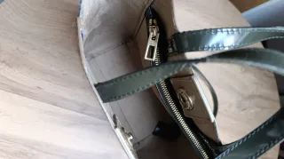 Bolso shopper Bimba y Lola beige y azul