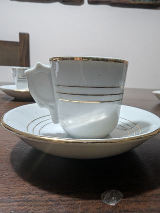 Set 4 Tazzine Caffè Porcellana Oro