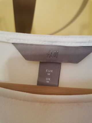 Blusa H&M Blanca Manga Acampanada Talla XS