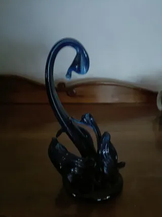 Figura decorativa de cristal azul
