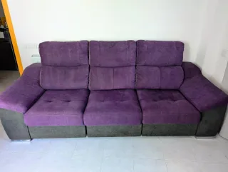 Sofá 3 plazas, asientos deslizantes