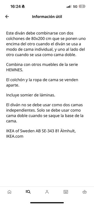 Estructura diván HEMNES IKEA con colchones