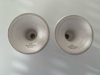 2 Candelabri in Porcellana Portoghese con Fiori