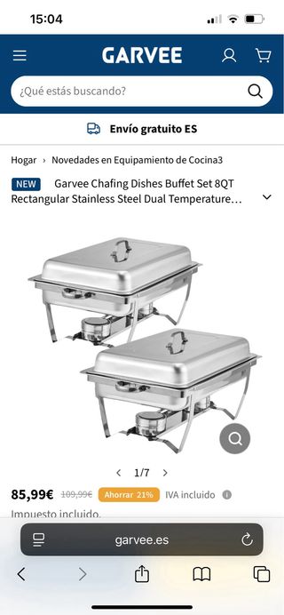 Calentador de comida buffet 8QT