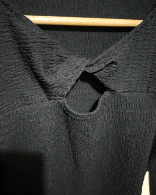 Camiseta Springfield plisada negra