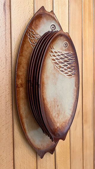 6+1 Piatti Ceramica Forma Pesce