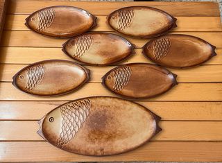 6+1 Piatti Ceramica Forma Pesce