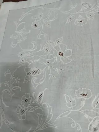 Tendina lino cm175x58 ricamo a mano