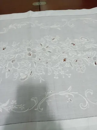 Tendina lino cm175x58 ricamo a mano