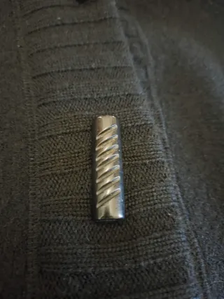 Abrigo maxi negro de punto en lana original Katmai