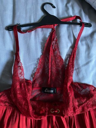 Camisón Etam Rojo Encaje