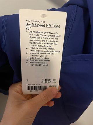 Leggings running Lululemon invierno azul con eti