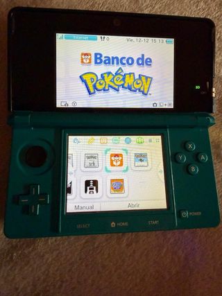 Nintendo 3DS Blu/Verde con Pokémon e altro