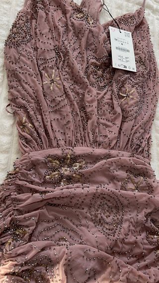 Vestido lentejuelas Zara Talla M