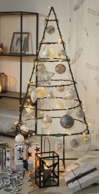 Albero Natale Design Metallo Luci LED