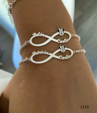 Pulsera Infinito Minnie Nombres Plata
