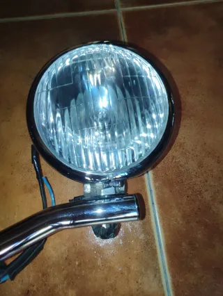 Faros Auxiliares Moto Vintage Doble Cromado