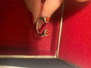 Anillo Plata Uno de 50 Rojo Ajustable