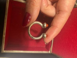 Anillo Plata Uno de 50 Rojo Ajustable