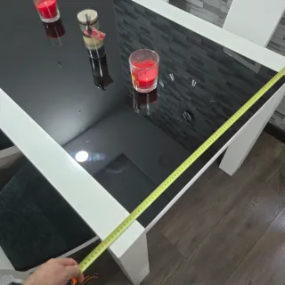 Mesa de comedor moderna cristal y madera