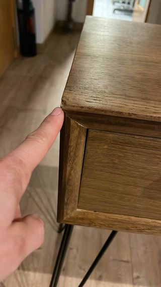 Tavolo consolle in legno e metallo