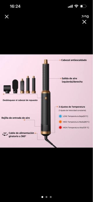 Secador de pelo con accesorios