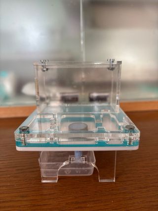 Hormiguero acrílico transparente turquesa anthouse