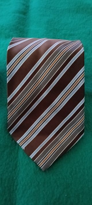 2 Cravatte Zara Man a Righe Marrone e Grigio